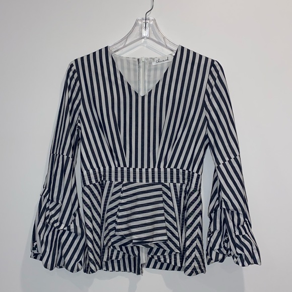 COPY - Chicwish size Small L/S blouse striped - Picture 1 of 7